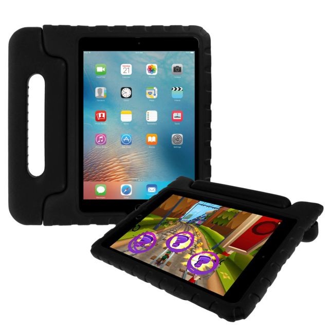 Avizar - Coque iPad 9.7 Protection Antichocs Spécial Enfant avec Poignée Agrippante Noir - Coque, étui smartphone Polyuréthane