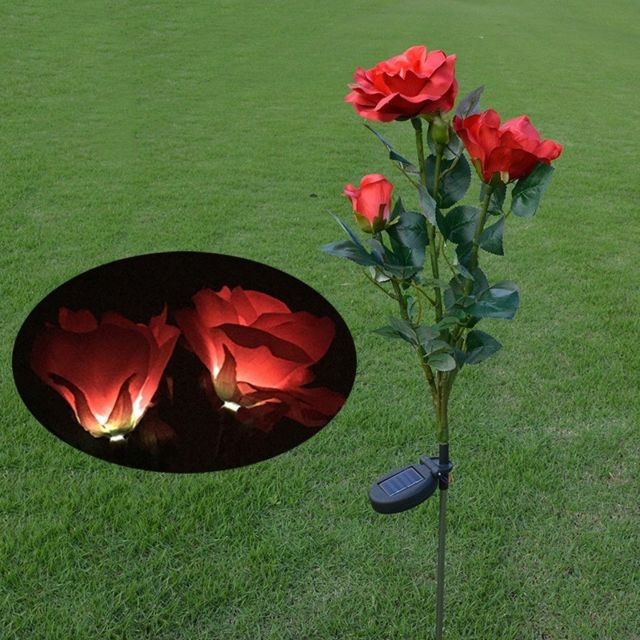 Wewoo - Solaire LED artificielle rose lanterne décoration de jardin lampe de pelouse rouge Wewoo  - Bonnes affaires Lampes solaires