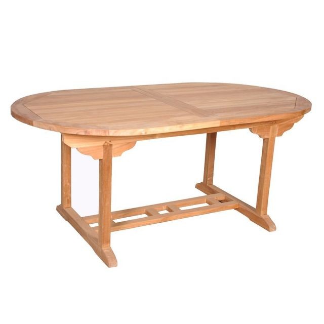 Tables de jardin Table de jardin en bois de teck avec rallonge 8 à 10 places