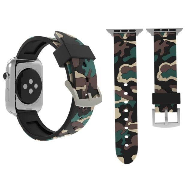 Wewoo - Bracelet abricot pour Apple Watch Series 3 & 2 & 1 42mm Mode Camouflage Motif Silicone de montre Abricot Wewoo  - Montre et bracelet connectés