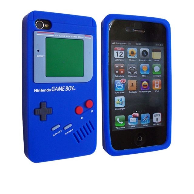 Sacoche, Housse et Sac à dos pour ordinateur portable Nzup Housse TPU Game Boy pour iPhone 4S 4 signée Nzup Couleur bleue