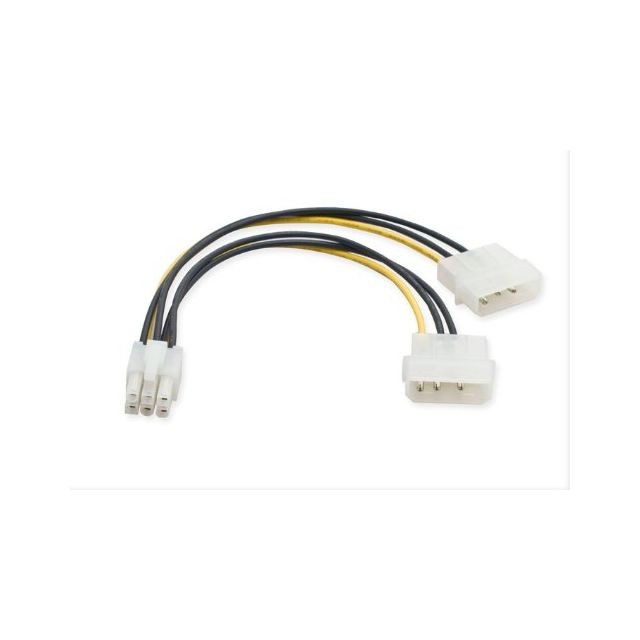 Câble antenne CABLING  Câble adaptateur d'alimentation LP4 Molex vers carte graphique PCI Express 6 broches de 15 cm - 2x LP4 vers PCIe 6 pin - M/M