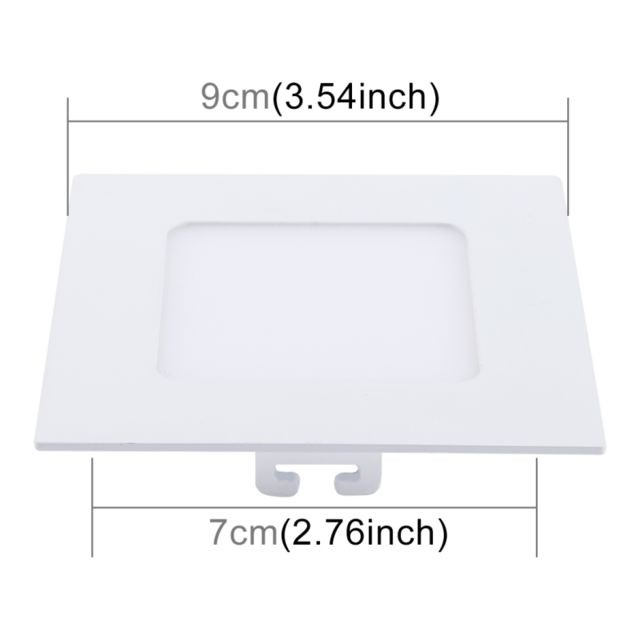 Plafonniers 3W lumière blanche 8.5cm de panneau carré avec LED Driver, 15 SMD 2835, AC 85-265V, taille de découpe: 7.5cm