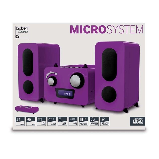 Bigben Interactive - Bigben Interactive - Microchaîne violette  Lecteur CD - Radio PLL FM Stéréo - 2 hauts parleurs - Bigben Interactive
