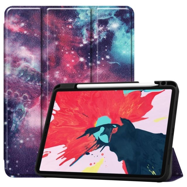 Housse, étui tablette Generic Etui en PU + TPU impression de motifs avec support tri-pliure espace cosmique pour votre Apple iPad Pro 11 pouces (2020)