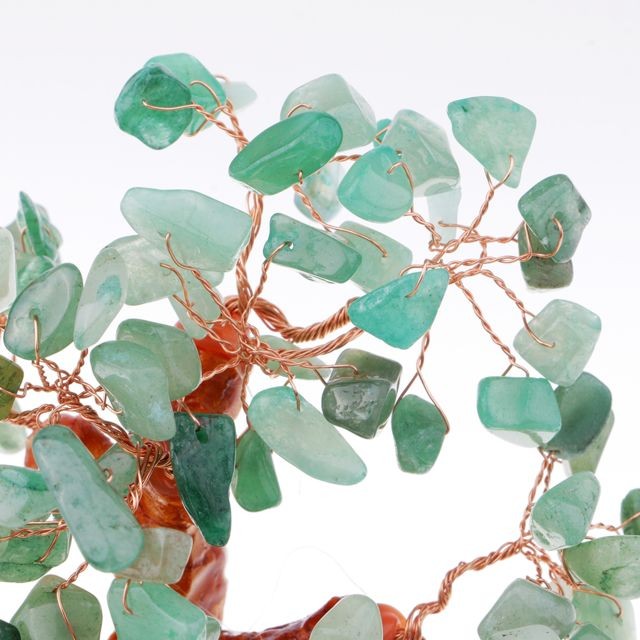 marque generique mini cristal argent arbre bonsaï style feng shui apporter richesse chance vert