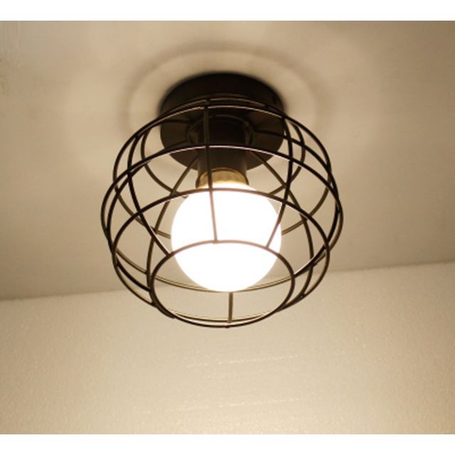 Stoex - Plafonnier Industrielle Vintage Cage, Retro Lampe de plafond en Métal Fer Luminaire E27 Edison pour Salon Chambre Cuisine Stoex  - Plafonniers