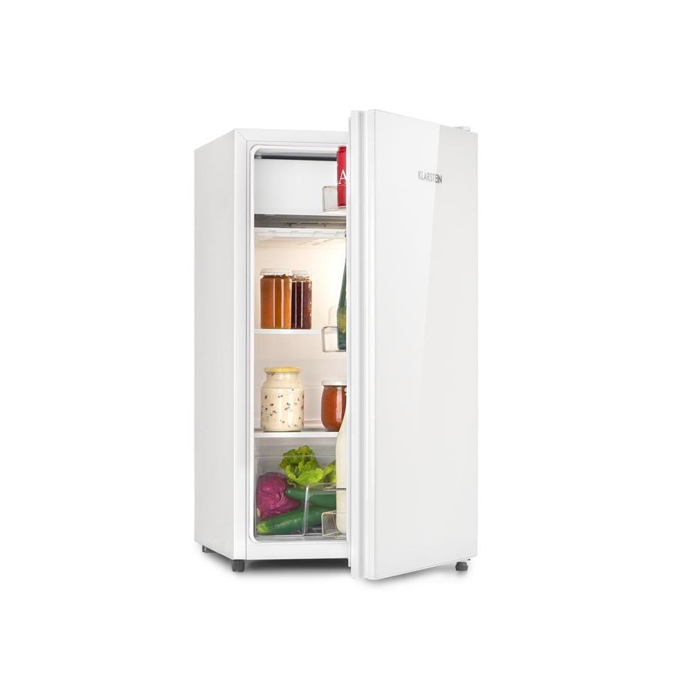 Klarstein Réfrigérateur - Klarstein Luminance Frost - 91L avec freezer - clayettes amovibles - Blanc