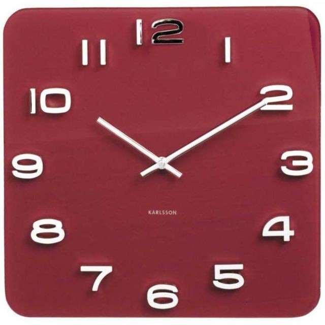 Horloges, pendules Karlsson Horloge carrée vintage en verre 35 cm