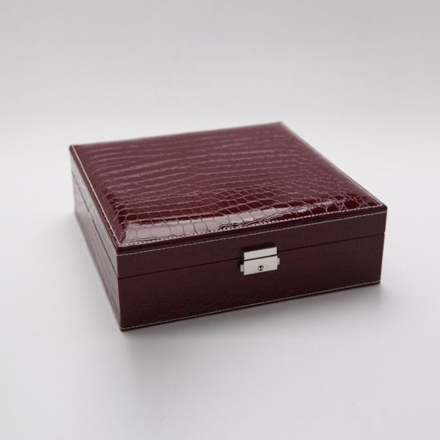 Generic - Boîte à bijoux en coton à deux couches Boîte de rangement pour affichage de miroir cosmétique - rouge Generic  - Miroir rangement bijoux
