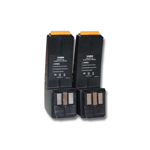 Vhbw - Lot 2 batteries Ni-MH vhbw 2100mAh (9.6V) pour outils FSP-488437, FSP-489257, FSP-490355, FSP-490598 comme Festo, Festool CCD9.6, CCD9.6ES, CCD9.6FX. Vhbw  - Clouterie
