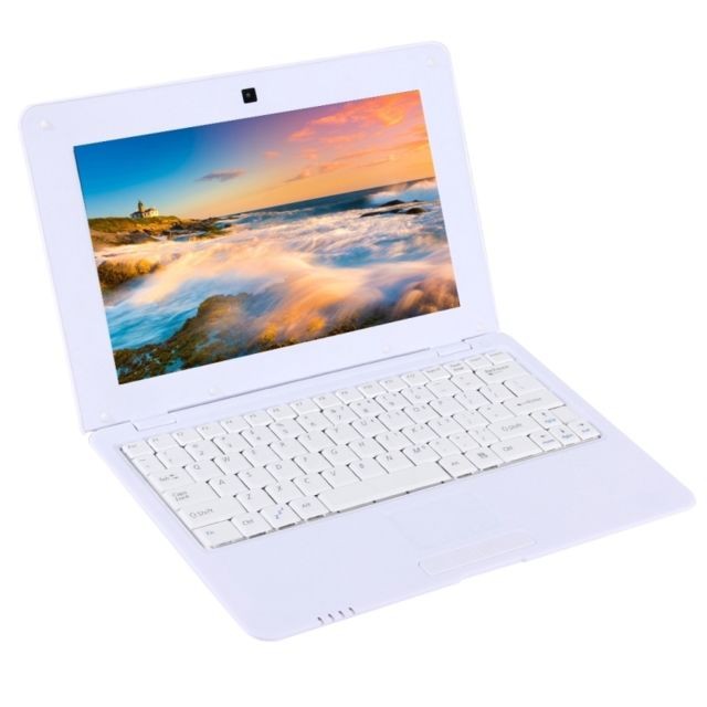 PC Portable Wewoo Ordinateur Portable blanc 10.1 Netbook PC, 10 pouces, 1 Go + 8 Go, Android 5.1 ATM7059 Quad Core 1,6 GHz, BT, WiFi, HDMI, SD, RJ45, QWERTY