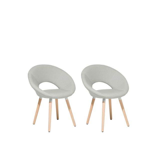 Beliani - Lot de 2 chaises design gris clair ROSLYN Beliani  - Salon, salle à manger
