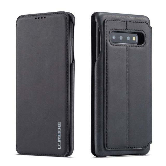 marque generique - Etui en PU porte-cartes rétro noir pour votre Samsung Galaxy S10 Plus marque generique  - Coque, étui smartphone