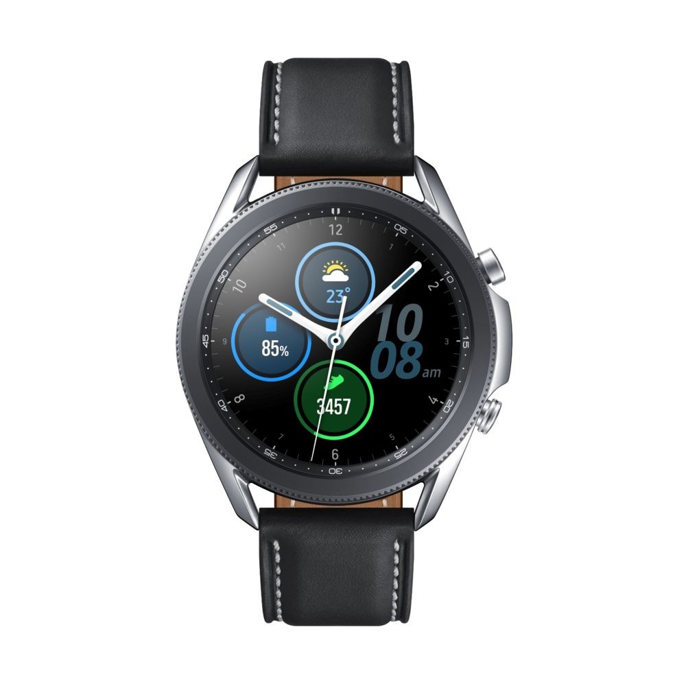 Montre connectée Samsung Galaxy Watch 3 - 45 mm - SM-R840NZSAEUB - Argent - Bracelet Noir