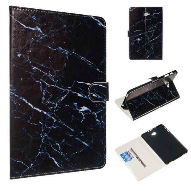 marque generique - Coque en TPU peau d'impression de marbre marbre noir pour votre Samsung Galaxy Tab A 10.1 (2016) T580/T585 marque generique  - Housse, étui tablette