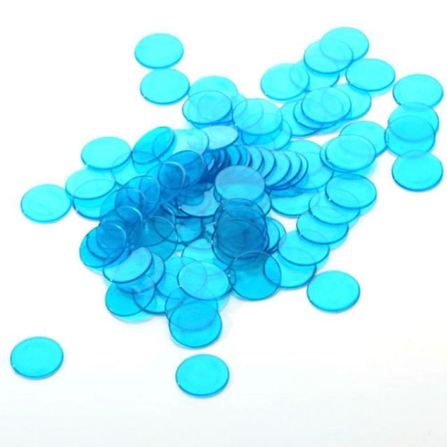 marque generique 100pcs Plastique Bleu Jetons De Bingo 3cm