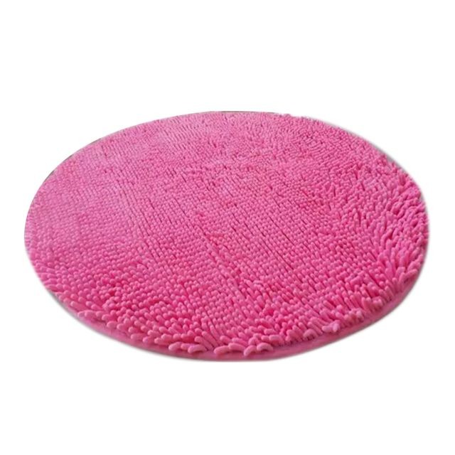 marque generique - Tapis absorbant de tapis de salle de bains Shaggy anti-dérapant rond Dia. 60cm Rose marque generique  - Décoration Rose