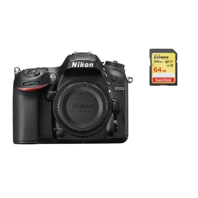 Nikon - NIKON D7200 Body + 64GB SD card - Reflex Numérique