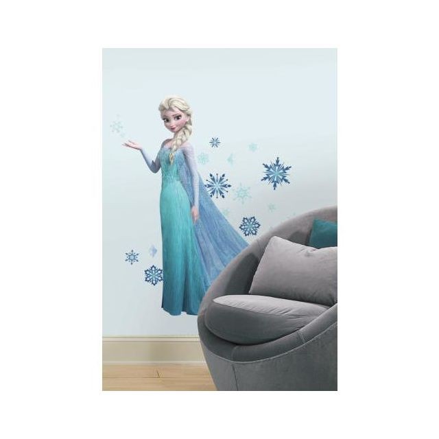 Mon Beau Tapis - DISNEY ELSA LA REINE DES NEIGES - Stickers repositionnables Elsa de la Reine des Neiges, film d'animation Disney - Décoration chambre enfant Blue silver