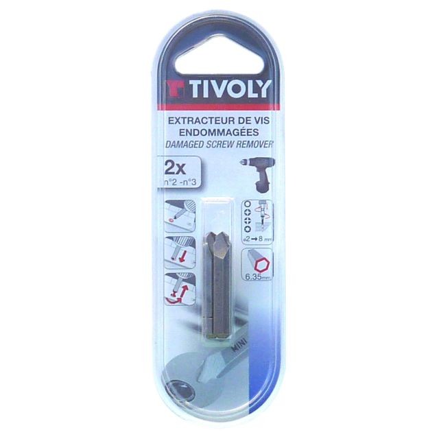 Accessoires vissage, perçage Tivoly TIVOLY - 2 extracteurs de vis endommagées