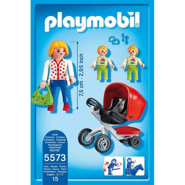 Playmobil CITY LIFE - Maman avec jumeaux et landau - 5573