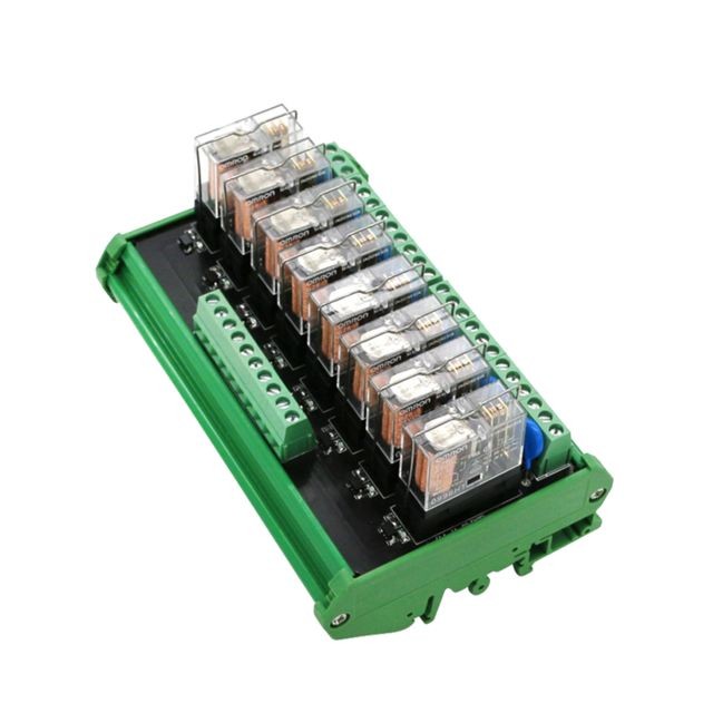 marque generique omron 8 canaux relais module huit panneaux module de carte de circuit imprimé dc 24v 10a