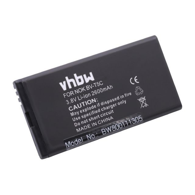 Vhbw - vhbw Li-Ion Batterie 2600mAh (3.8V) pour téléphone portable Smartphone Microsoft / Nokia Lumia 640 comme BV-T5C. Vhbw  - Microsoft telephone