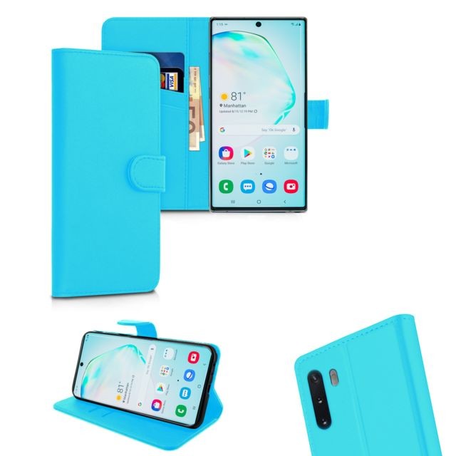 Ipomcase - Coque Etui Housse de protection Portefeuille pour Samsung Galaxy NOTE 10 -Turquoise Ipomcase  - Accessoires et consommables
