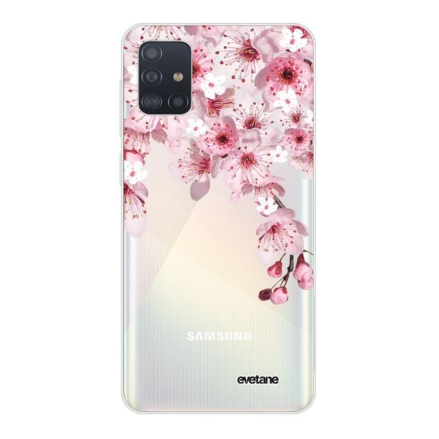 Evetane - Coque Samsung Galaxy A51 souple transparente Cerisier Motif Ecriture Tendance Evetane - Accessoire Smartphone Samsung galaxy a51