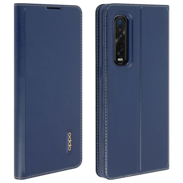 Oppo -Étui Oppo Find X2 Pro Porte-carte Support Mise En veille Original Bleu Nuit Oppo  - Accessoire Smartphone Oppo