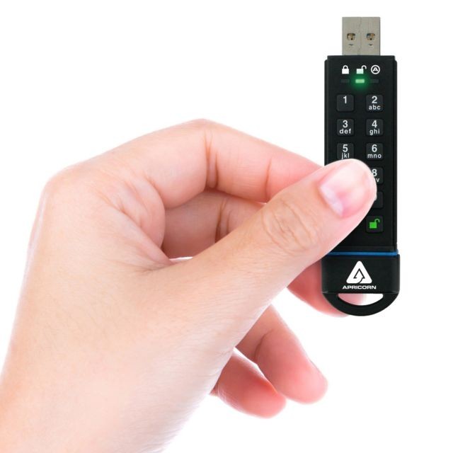 Clés USB Apricorn Aegis Clé USB 3.0 120 Go sécurisée cryptée FIPS 140-2 Niveau 3 256 Bits 30GB
