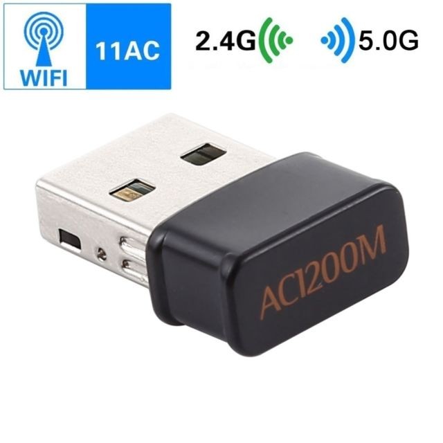 Clé USB Wifi Wewoo Adaptateur AC1200Mbps 2,4 GHz et 5 GHz Dual Band USB 2.0 WiFi Carte réseau externe (Noir)