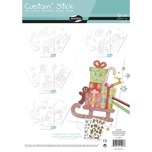 Jeux éducatifs Maildor Set de 20 dessins - Custom' Stick - Noël