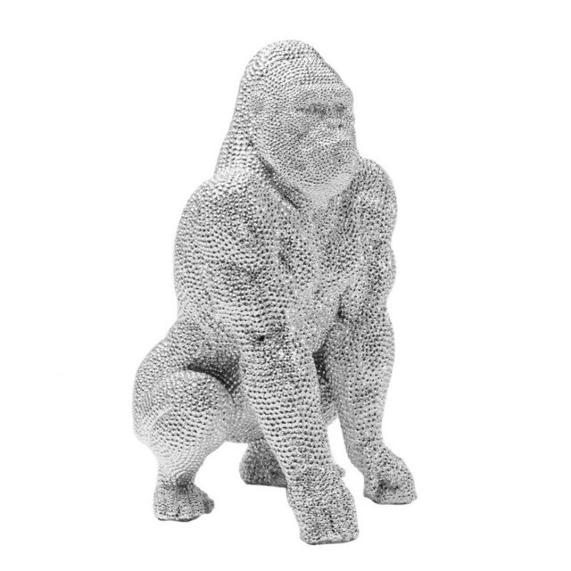 Karedesign - Déco gorille strass argentés 46cm Kare Design - Karedesign