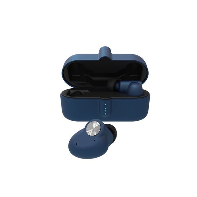 Generic - W01 casque Bluetooth double oreilles anglais d'affichage de puissance sur mesure 5.0 Bleu Generic  - Ecouteurs intra-auriculaires