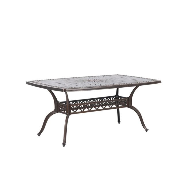 Beliani - Table de jardin en aluminium marron 102 x 165 cm LIZZANO Beliani  - Tables de jardin