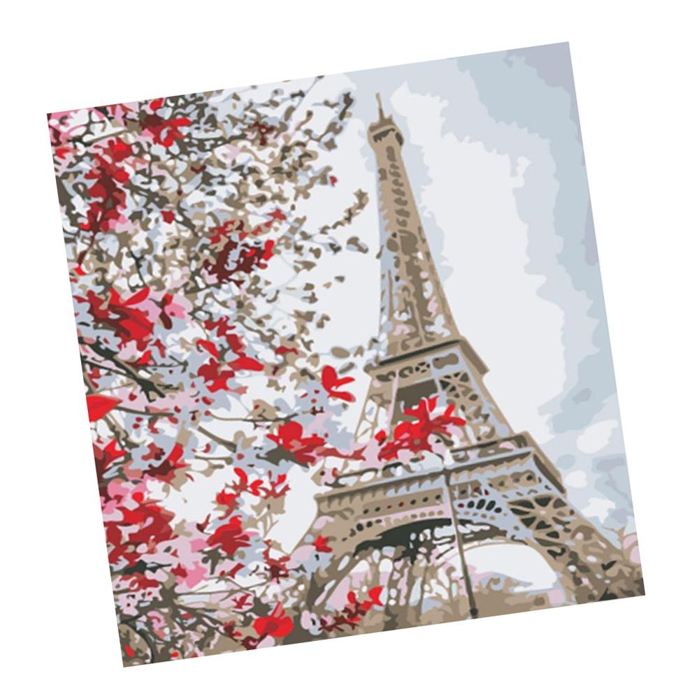 Lidiper DIY Peinture par Numéro Kit Tour Eiffel 40 x 50cm DIY Peindre par Nombre Peinture à lhuile de Bricolage avec Brosses et Peintures Acryliques