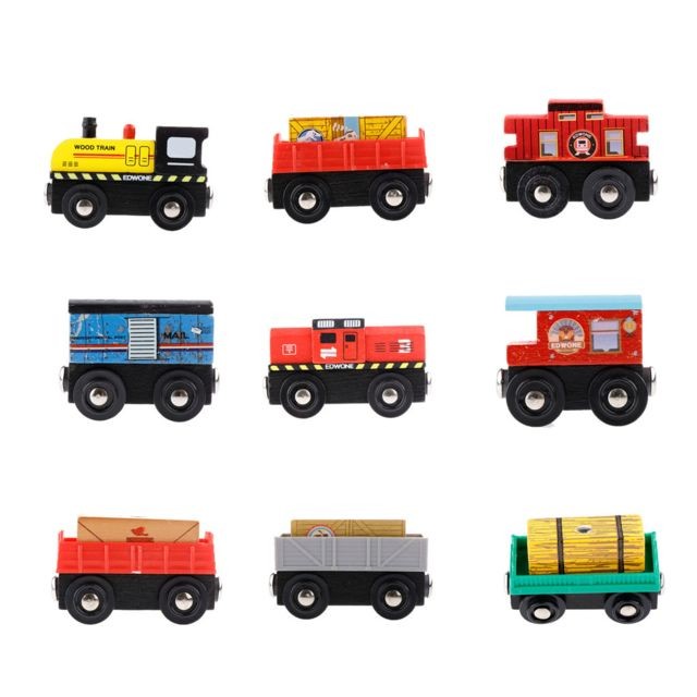 Jeux d'éveil Transport magnétique de train en bois pour le train de dinosaure d'accessoires de trains de jouet
