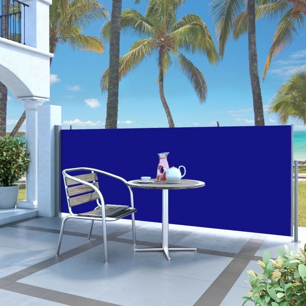 Vidaxl Auvent latéral rétractable 140 x 300 cm Bleu - Pelouses et jardins - Vie en extérieur - Parasols et voiles d'ombrage | B