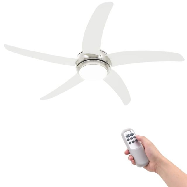 Vidaxl - Ventilateur de plafond orné avec lampe 128 cm Blanc - Chauffage et climatisation - Ventilateurs - Ventilateurs de plafond | Blanc | Blanc - Accessoires de sèche-serviette