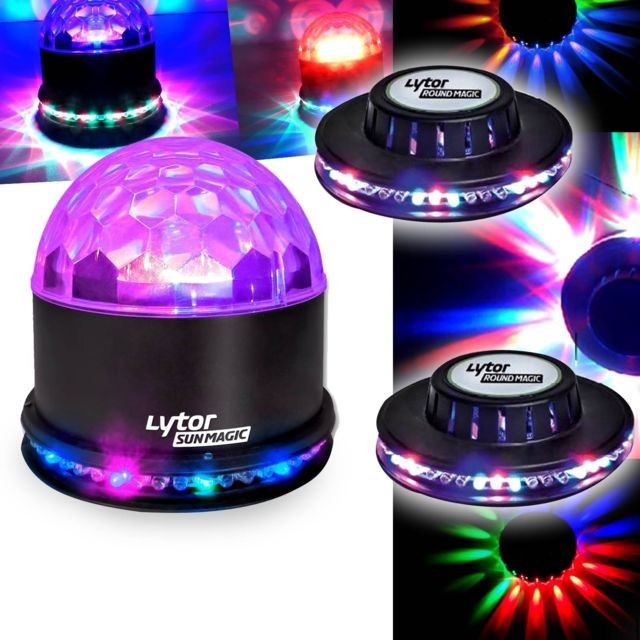 Lytor -Pack LIGHT Effets 2 ROUNDMAGIC OVNI + BOULE LED Sunmagic RVB Lytor  - Packs soirée