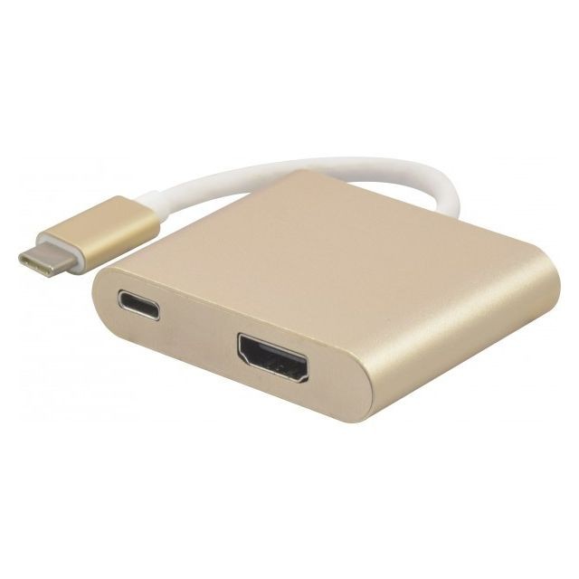 Abi Diffusion - Adaptateur USB 3.1 type-C vers HDMI 2.0 + charge par Type-C - Câble USB HDMI Câble HDMI