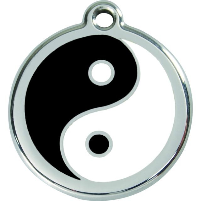 Les Animaux De La Fee - Médaille Chien RED DINGO Yin Yang Noir 20mm Les Animaux De La Fee  - Les Animaux De La Fee