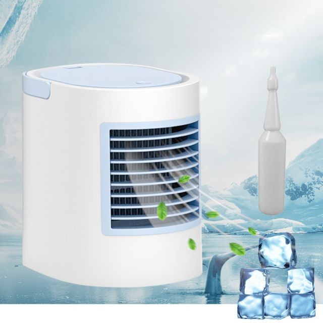 Generic Mini refroidisseur d'air mobile Climatiseur silencieux Bureau Ventilateur avec lumière multicolore