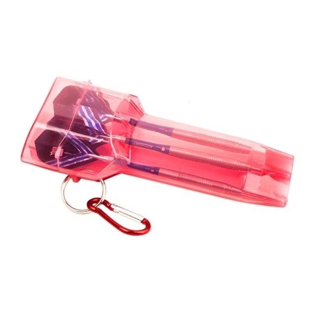 Wewoo Sport Portable Dart Box En Transparent et rouge Plastique Conteneur De Stockage Fléchettes Cas avec Clé Boucle