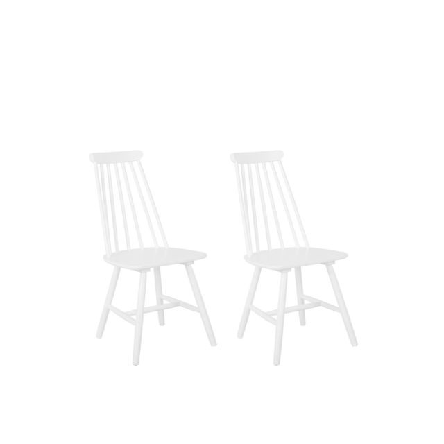 Chaises Beliani Lot de 2 chaises en bois blanc BURBANK