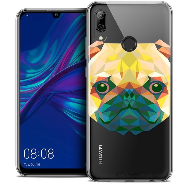 Caseink - Coque Housse Etui Pour Huawei P Smart 2019 (6.21 ) [Crystal Gel HD Polygon Series Animal - Souple - Ultra Fin - Imprimé en France] Chien Caseink  - Polygon