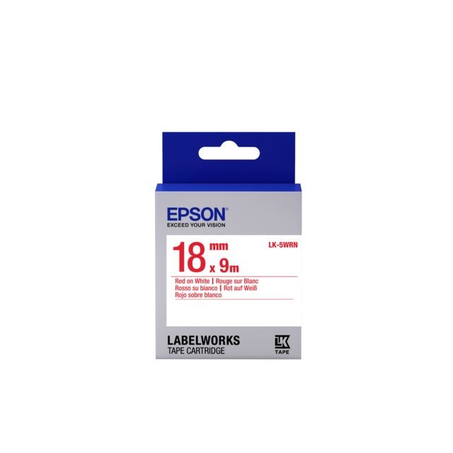 Epson - Epson LK-5WRN - Standard - Rouge sur Blanc - 18mmx9m Epson  - Cartouche, Toner et Papier