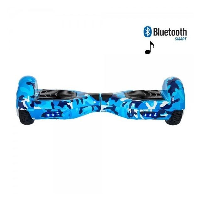 Gyropode Air Rise Hoverboard 6,5 Pouces Camouflage Bleu Bluetooth+ sac de transport+ télécommande